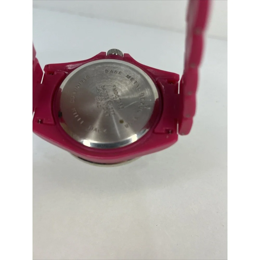 Women's Quartz Watch Pink Band Rhinestone Bezel 40mm- New‎ Battery